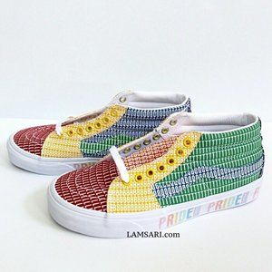 VANS SK8-Mid Pride Skate Shoes Size Men 7.5/ Women 9.0 Multi/White